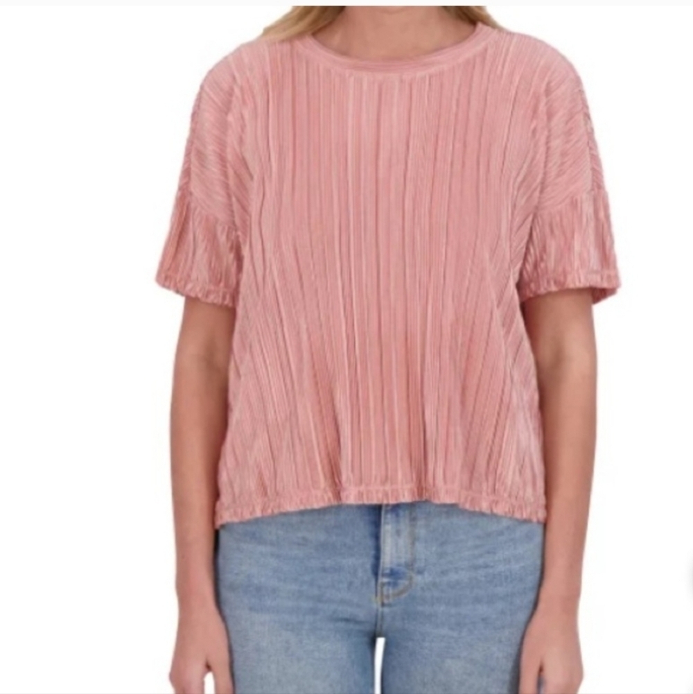 NWT Andrew‎ Marc (Marc New York) Women's Plisse Top Pink